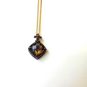 Smoky Brown Diamond Pendant Necklace